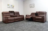 Ensemble de canapés électriques inclinables de luxe 3+2+1 avec massage, refroidissement et porte-gobelets, canapé cinéma pour salon