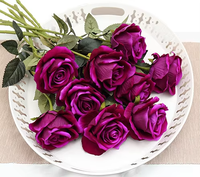 Tissu de couleurs personnalisées, roses de mariage en soie simulant de fausses fleurs, décoration murale de mariage