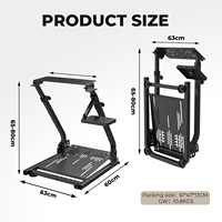 Support de simulateur de course ergonomique moderne, pliable et réglable, avec pédales en acier, stable, léger et personnalisable (version anglaise)