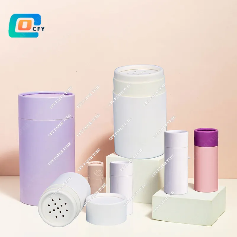 Cosmetic cylinder empty food paper board coco powder tubes wholesale canisters kraft paper loose tea food shaker tube