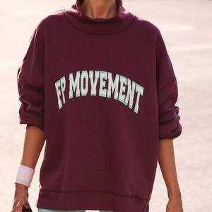 Nuovo logo personalizzato donna autunno inverno finto girocollo oversize con scritta scritta stampa felpa maglione ricamato - Product Image 4