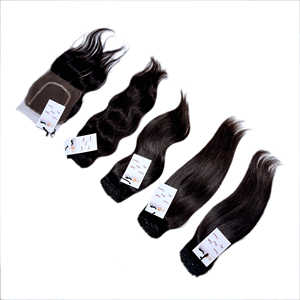 ช่อผมแท้บราซิลเลียนตรงจากธรรมชาติ,ปิดด้วยผ้าลูกไม้ปิดด้วยผ้าสวิสบางแบบโปร่งใส - Product Image 4