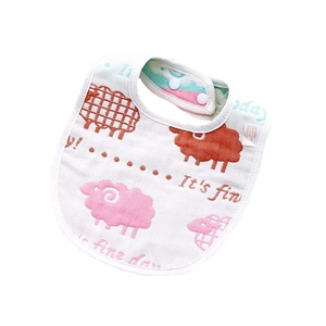 Gasa de algodón de 6 capas babero grande en forma de U Toalla bucal de leche anti-escupir Bebé recién nacido bebé comiendo baber - Product Image 2