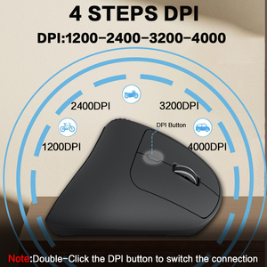Souris verticale ergonomique <span class=keywords><strong>sans</strong></span> fil JOMAA avec réglage du DPI et bouton <span class=keywords><strong>de</strong></span> réglage des fonctions pour PC portable Windows - Product Image 3