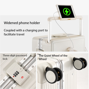 New Aluminum Frame PC Wide Pull Rod Suitcase Large Capacity Multifunctional <strong>Travel</strong> Luggage <strong>with</strong> Spinner <strong>Wheels</strong> Trolley <strong>Case</strong> - Product Image 3