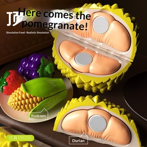 Ensemble de <span class=keywords><strong>cuisine</strong></span> en plastique pour jouer, fruits et légumes à découper et à mâcher, <span class=keywords><strong>jouet</strong></span> de <span class=keywords><strong>cuisine</strong></span> réaliste, cadeau d'anniversaire - Product Image 3