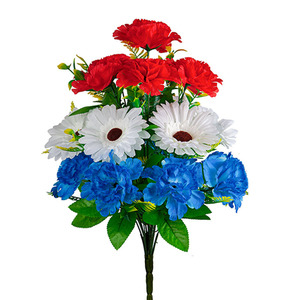 Bouquet de 18 roses artificielles pour cimetière, fleurs commémoratives pour cimetière, décoration de pierres tombales - Product Image 5