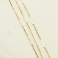 Chaîne en or 14 carats personnalisée avec barre à maillons créative, chaîne de clavicule créative de 1,3 mm, collier en chaîne O pour femmes et filles