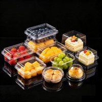 Boîte d'emballage PET multi-tailles, boîte de rangement en plastique transparente pour produits frais, desserts, applications de livraison à emporter