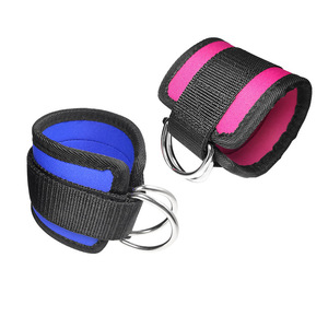 Kablo makineleri için çift d-ring neopren yastıklı ayak bileği sapanlar güvenlik egzersiz manşetleri ile spor egzersiz Fitness ekipmanları - Product Image 4