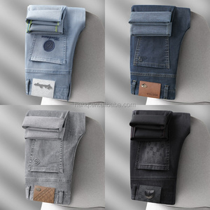 2025 di fascia alta primavera ed estate nuova tendenza alla moda <span class=keywords><strong>Jeans</strong></span> <span class=keywords><strong>grigio</strong></span> <span class=keywords><strong>chiaro</strong></span> da uomo <span class=keywords><strong>Jeans</strong></span> Casual a gamba dritta - Product Image 5