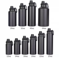Bouteille de sport métallisée 1 litre bouteille d'eau sous vide en acier inoxydable bouteille à eau à double paroi gobelet réutilisable avec paille