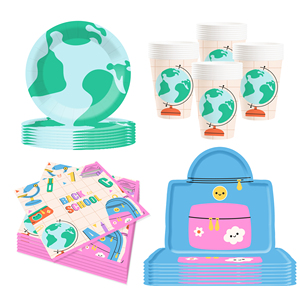 Platos, Vasos y Servilletas con Temática de Graduación DAMAI, Platos de Papel Desechables para Graduación, Artículos de Fiesta, Decoraciones, para 8 Personas - Product Image 3