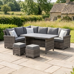 Set da Pranzo e Salotto <span class=keywords><strong>Rio</strong></span> per 8 Persone - Poliestere, <span class=keywords><strong>Alluminio</strong></span>, Polyrattan, Vetro, Include Braccioli - Product Image 2