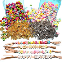 Perles de lettres en acrylique colorées 10x12mm pour bijoux DIY Macaron, perles faites à la main, perles à trou droit, perles en vrac, emballage, décoration suspendue