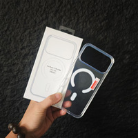 Coque de téléphone transparente magnétique antichoc en acrylique pour iPhone 18 Pro Max Mini, compatible avec la charge sans fil, protection du bouton de l'appareil photo