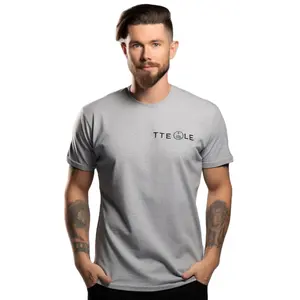 High quality blank t-shirt men, cotton polyester dry fit t-shirt custom logo