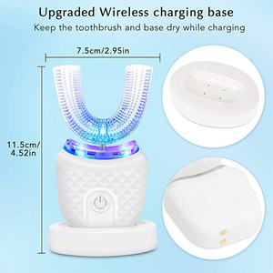 Cepillo de Dientes Eléctrico Sónico Recargable IPX7 en Forma de U de 360 Grados, Cerdas de Silicona, Carga Inalámbrica, Uso Doméstico, 4 Modos de Limpieza - Product Image 6