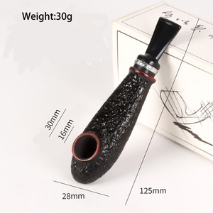 Accessoires pour fumeurs Erliao de bonne qualité, pipe à tabac en bois de hêtre, 125x28mm, 30g, boîte cadeau givrée - Product Image 2