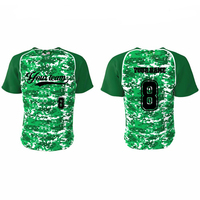 Camiseta de Béisbol Sublimada al por Mayor con Diseño de Camuflaje, Transpirable, Talla Grande, Totalmente Personalizada, Elegante, de Manga Corta