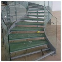 Prima Factory Maßgefertigte Gebogene Glastreppe Innen-Stahl-Bogentreppe für Villa und Büro