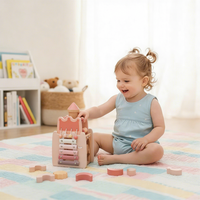 Boîte d'activités multifonctionnelle Montessori pour tout-petits, château sensoriel musical, cube d'activités, jouets éducatifs pour enfants, garçons et filles