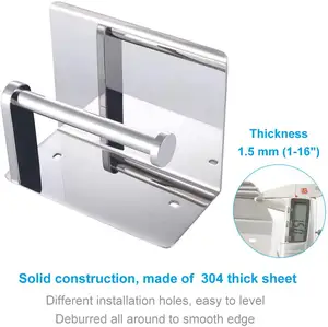 SUS304 Penjepit Rol Kertas Toilet, Stainless Steel Terpasang Di Dinding dengan Sekrup Rak untuk Kamar Mandi