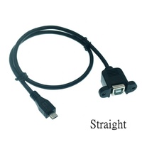 Kabel Konektor Micro USB 5pin Micro USB 2.0 Male ke USB 2.0 Tipe B Female 30cm 50cm Dengan Lubang Pemasangan Panel