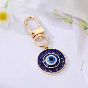 Nhỏ Retro Màu Xanh Mắt Nhà Thiết Kế Keychain Cho Phụ Nữ May Mắn Charms Túi Tai Nghe Trường Hợp Phụ Kiện Chính Thổ Nhĩ Kỳ Mắt Ác Keychain - Product Image 4