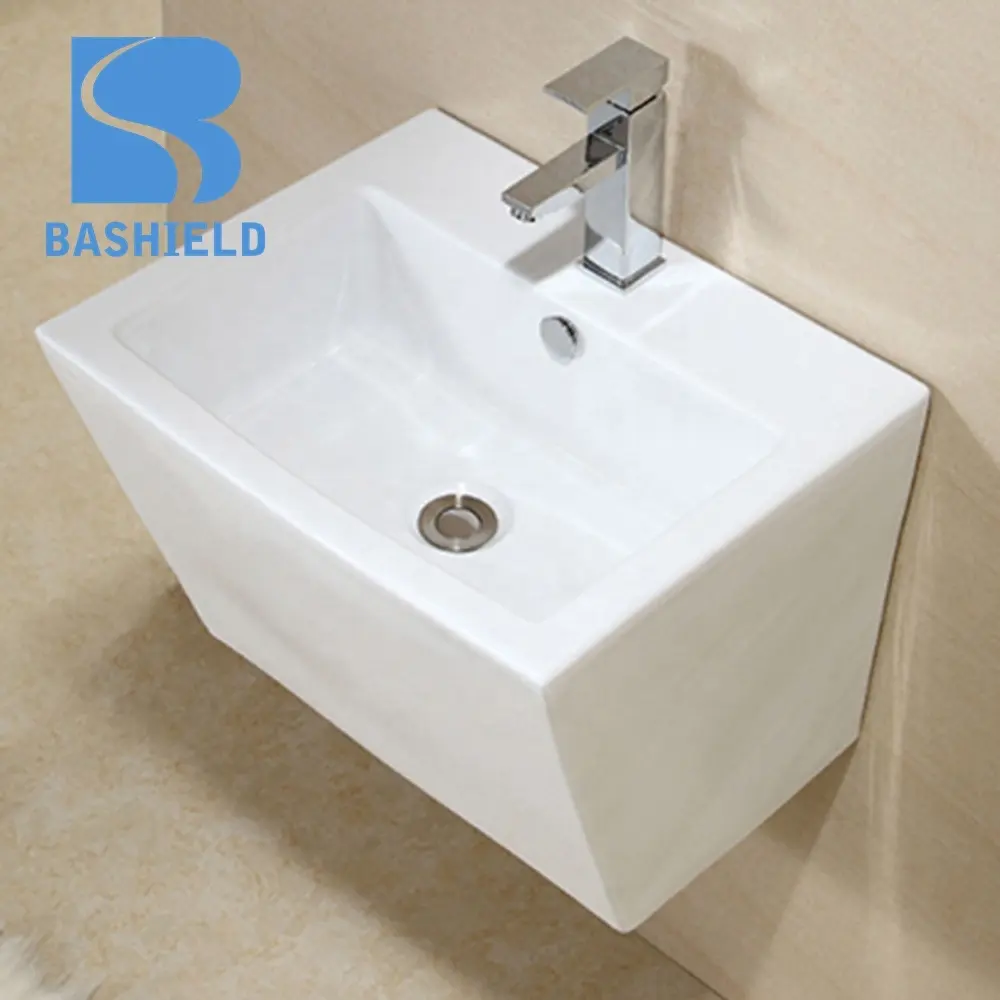 Rectangular Wall Mounted Cheap Ceramic Washbasins Bathroom Sinks Prices