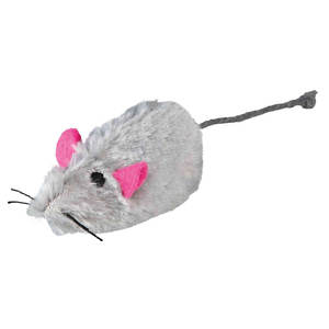 Juguete de Peluche de Ratón de 9 cm, Gris, Peludo, para Gatos, con Sonido - Product Image 5