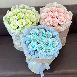 Nouveau mariage éternel Bouquet papillon cadeau ruban tissu dentelle titulaire tenant <span class=keywords><strong>Cindy</strong></span> Rose Bouquet dans la main - Product Image 2