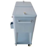 Chariot isotherme roulant 73L, nouvelle conception, seau à glace métallique, boîte à glace isotherme avec roues pour la plage
