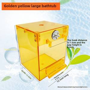 Choix amusant octogonal peau de tigre Transparent bain carré Pot pour suspendus oiseaux perroquet oiseau fournitures shampooing articles articles de soins pour animaux de compagnie - Product Image 6