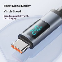 240W Typ-C Schnellladegerät Datenkabel mit Digitalanzeige Geflochtene Abschirmung aus Nylonmaterial für Mobiltelefone & Computer