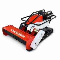 Mesin Pemotong Rumput Crawler Bertenaga Baterai 48V 25HP 800mm dengan Pengontrol Jarak Jauh untuk Lereng