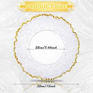 Assiette de présentation moderne en acrylique transparent doré, écologique, 13 pouces, peinte à la main, pour mariages et événements - Product Image 2