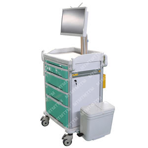 Ziekenhuis Mobiele Werken Station Draadloze Verpleging Geneeskunde Trolley Met Computer Prijs - Product Image 5