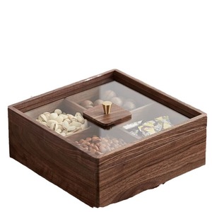 Caja de Almacenamiento de Aperitivos de Madera de Nogal, Rectangular, 9.5 cm, Hecha a Mano, Bandeja de Exhibición de Frutos Secos y Dulces para el Hogar - Product Image 4