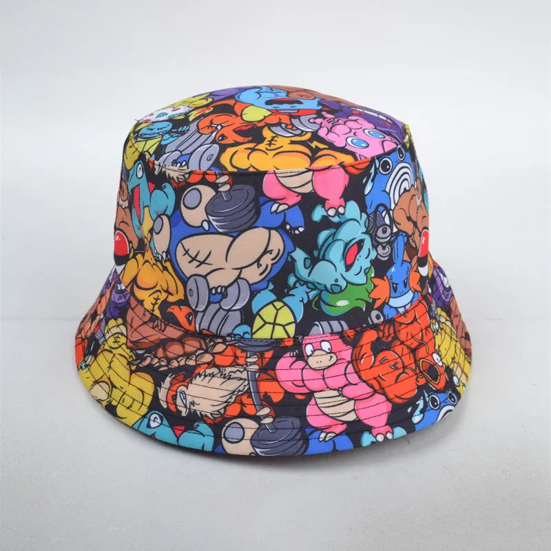 ग्रीष्मकालीन पशु पत्र मुद्रित बाल्टी टोपी सन फिशरमैन चैप्यू सीओ कैप्स हिप हॉप कैप्स स्ट्रीटवियर बेसिन कैप्स लड़कों लड़कियों के लिए