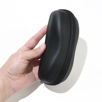 Étui rigide en cuir PU noir rectangulaire simple pour lunettes de soleil, modèle HJ138, personnalisé, vente en gros, marque OEM, avec logo, 48g, pour rangement de lunettes optiques