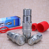 Coupleur rapide hydraulique à double ouverture et fermeture de type plat R-LOK FF, haute pression, acier au carbone, norme ISO16028, taille 1/8"-2"