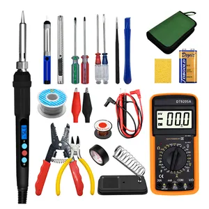 23pcs Temperature Adjustable Soldering Iron Digital Multitmeter Hand Tools Kit Set household Items for Daily Using