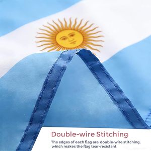 <span class=keywords><strong>Bandera</strong></span> <span class=keywords><strong>de</strong></span> <span class=keywords><strong>Argentina</strong></span> 3x5 pies - Banderas ligeras <span class=keywords><strong>de</strong></span> poliéster con 2 ojales <span class=keywords><strong>de</strong></span> latón, decoraciones para eventos deportivos - Product Image 4
