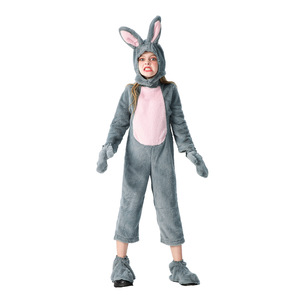 Costume da Lupo Grigio per Bambini Halloween Tuta Pelosa Pigiama per Feste a Tema Zoo Carnevale Cosplay - Product Image 2