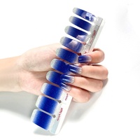 Nouveau design chaud couleur unie paillettes puissance ongles autocollants prix de gros 3D vrai vernis à ongles enveloppes pour les fêtes en plastique