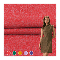 Tissu tricoté en gros en polyester, tissu uni en polyester élasthanne métallisé pour vêtements
