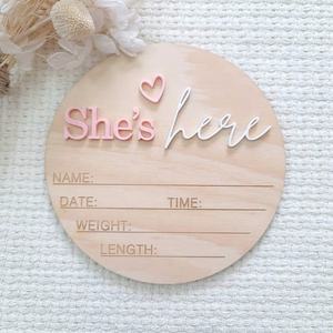 Ella está aquí o él está aquí, placa de anuncio, él está aquí, él está aquí, señal - Product Image 3