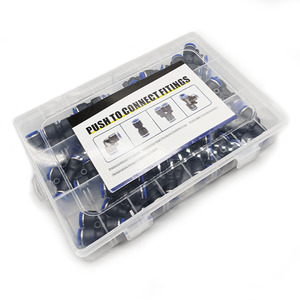 40 cái 1/4 inch OD đẩy để kết nối phụ kiện khí nén phụ kiện Kit, 10 spliter + 10 khuỷu tay + 10 TEE + 10 thẳng - Product Image 2
