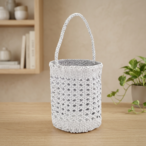 <b>Hand</b> Woven Designer Pattern Can age <b>Chair</b> Weave Bags Women's Fashion Handbag Portable Mesh Lining Open Top Shoulder Bag - Product Image 3